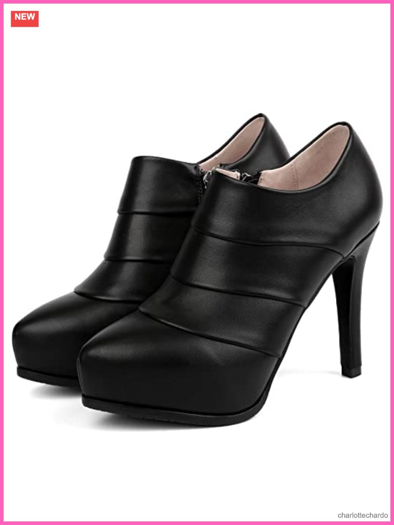 Platform Stiletto High Heel Ankle Booties With Side Zip